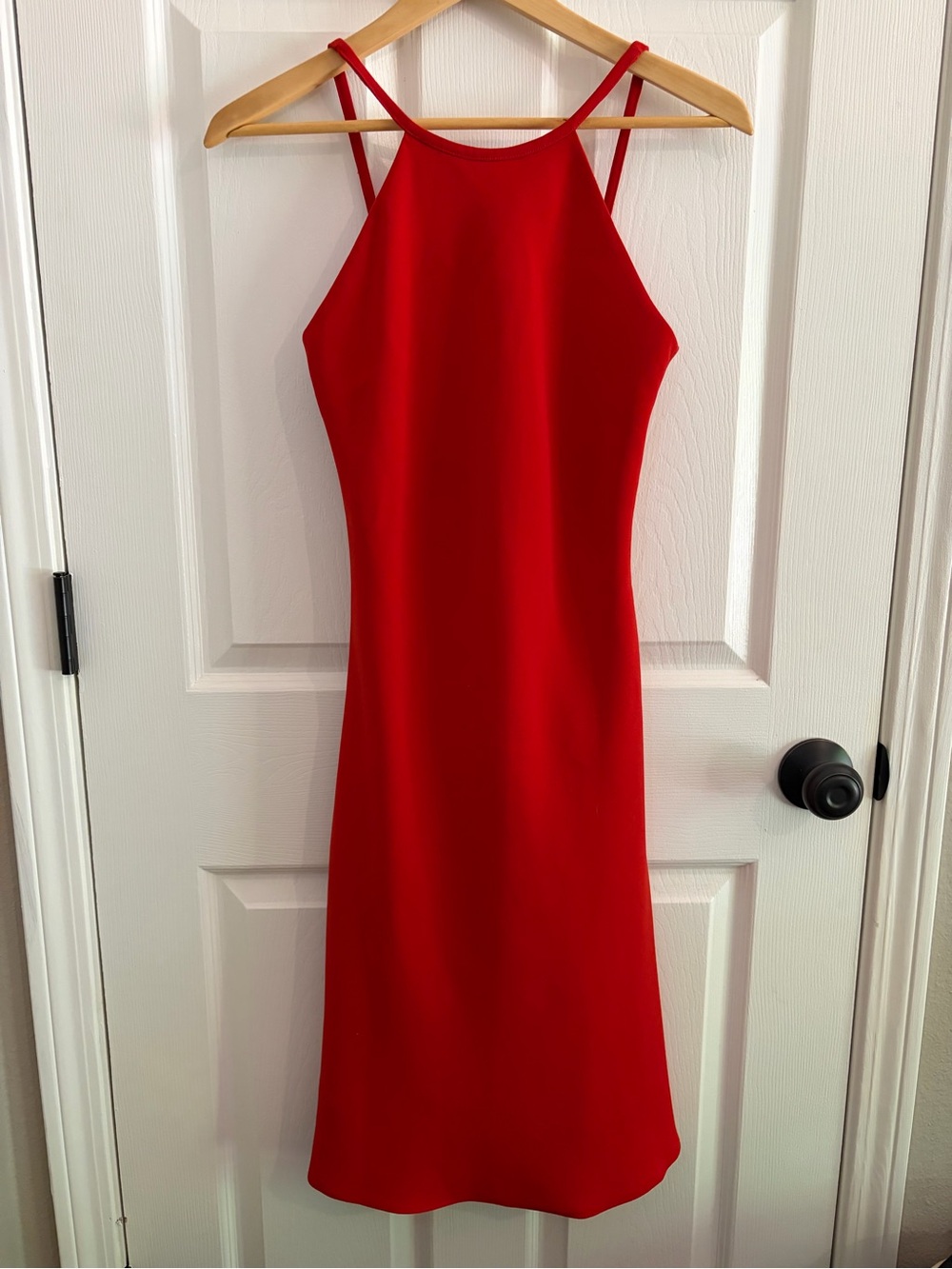Calvin Klein Classic Red Halter-Neck Midi Dress - Size 4